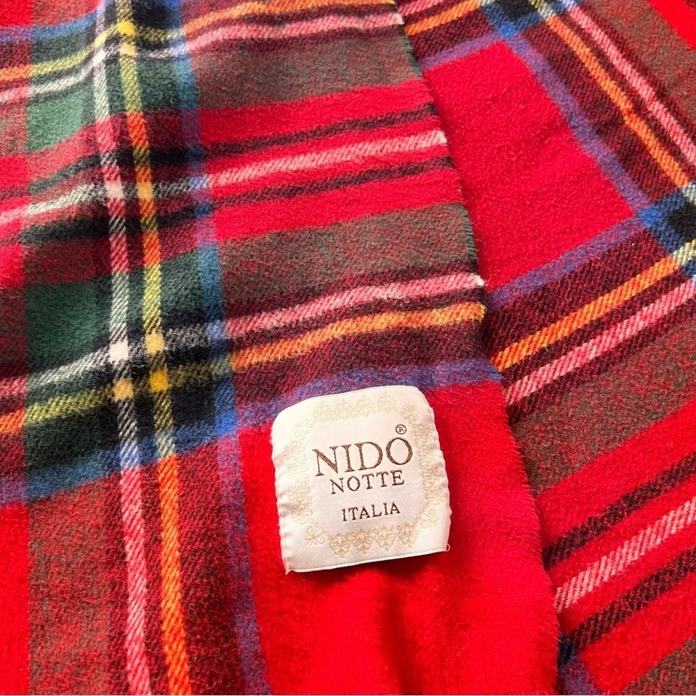 Nido Notte Italia Oversized Throw Blanket Made In Italy Cotton Blend 86”x86”.
